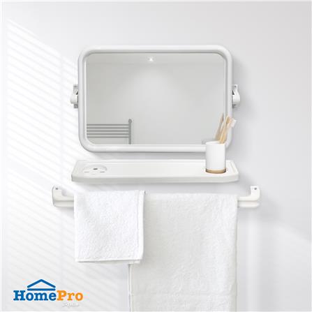 กระจกพลาสติก 3 ชิ้น BATH TIME 14917 เหลี่ยม สีขาว_3