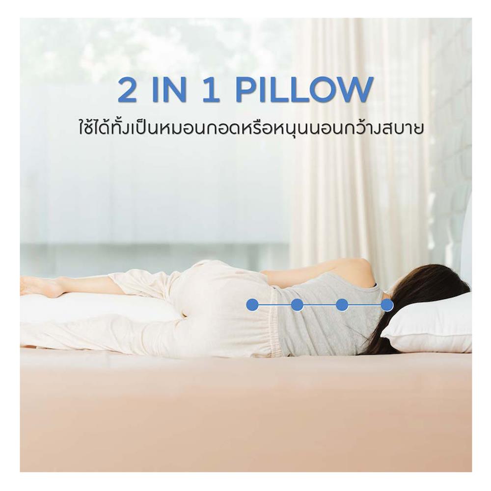 หมอน BODY ไมโครไฟเบอร์ LOTUS ATTITUDE ANTI-AGING 19x49 นิ้ว สีขาว