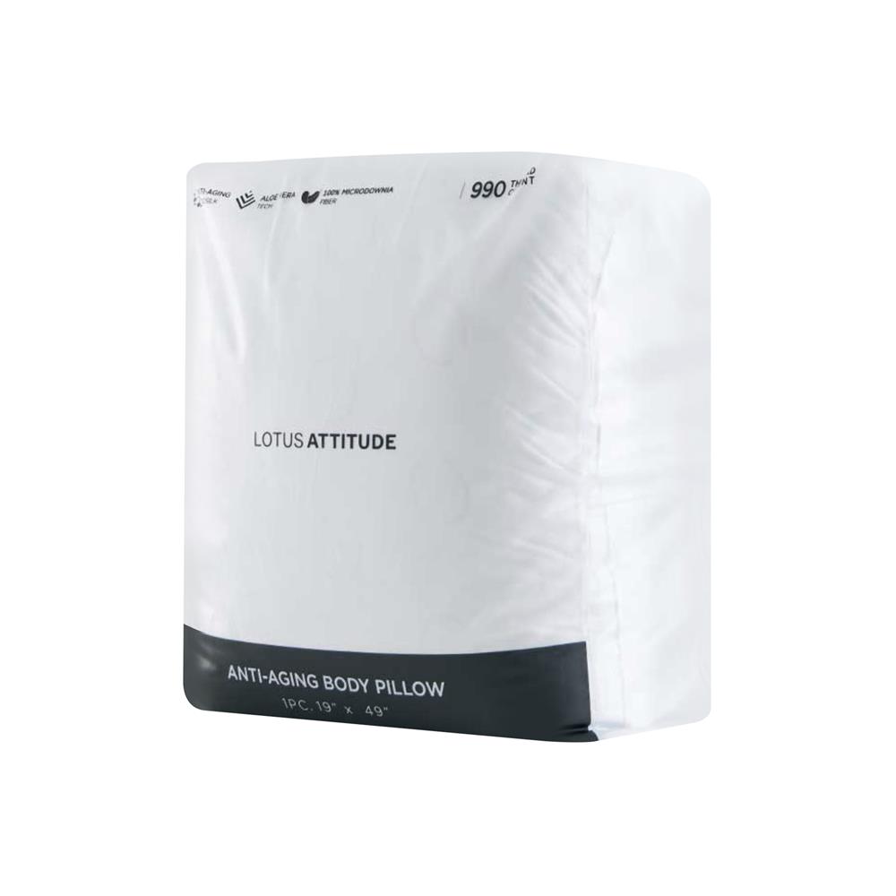 หมอน BODY ไมโครไฟเบอร์ LOTUS ATTITUDE ANTI-AGING 19x49 นิ้ว สีขาว