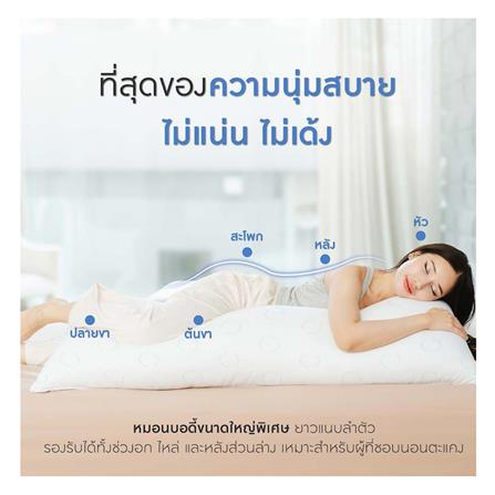 หมอน BODY ไมโครไฟเบอร์ LOTUS ATTITUDE ANTI-AGING 19x49 นิ้ว สีขาว_4