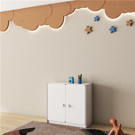 ตู้เสื้อผ้าเด็ก 2 บานเปิด OYAKOO CARTER สีขาว/ฟ้า_3