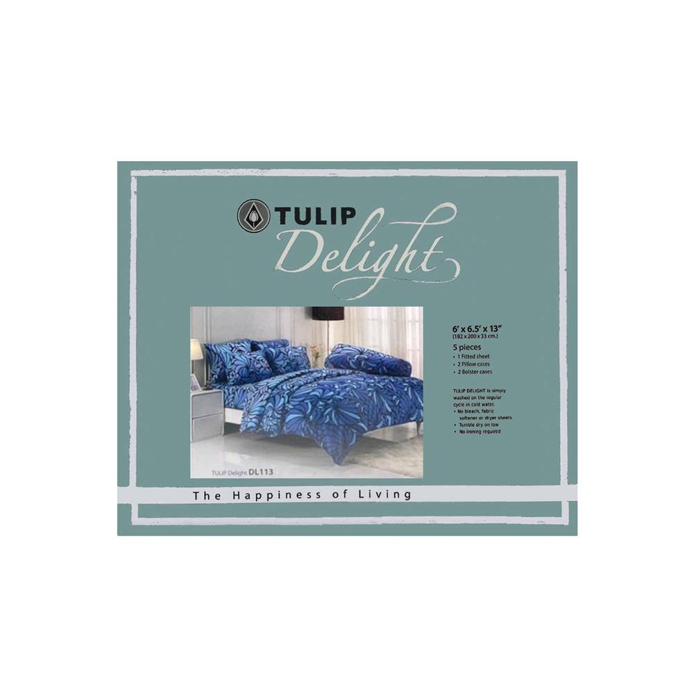 ชุดผ้าปูที่นอน 6 ฟุต 5 ชิ้น TULIP DELIGHT 60012-DL113