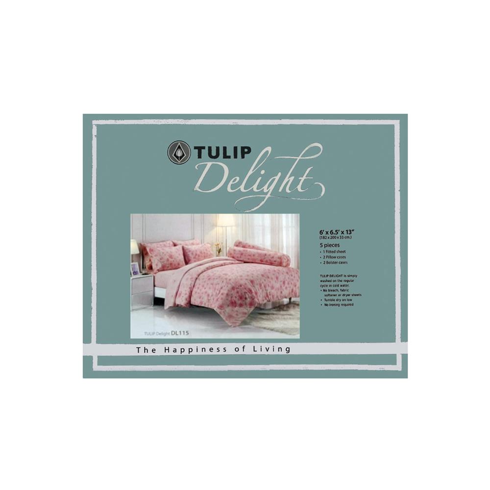 ชุดผ้าปูที่นอน 6 ฟุต 5 ชิ้น TULIP DELIGHT 60012-DL115