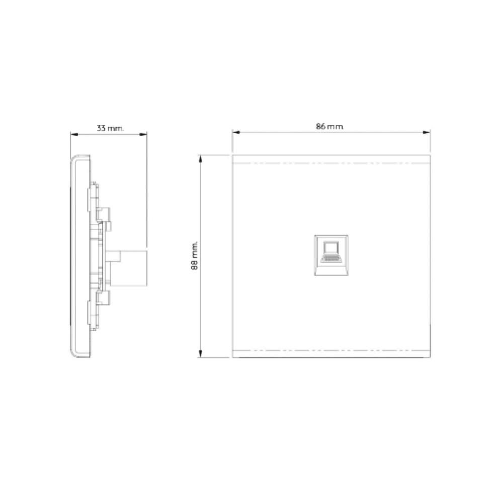 เต้ารับคอมพิวเตอร์ CAT6 SAHN D18-BL สีดำ