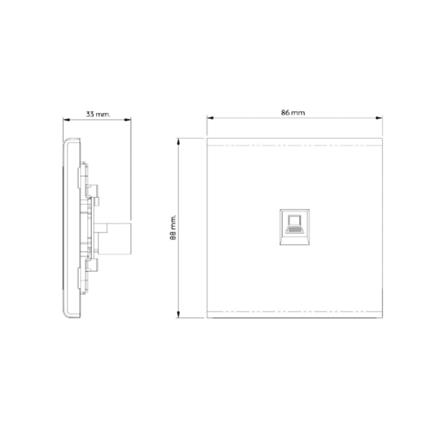 เต้ารับคอมพิวเตอร์ CAT6 SAHN D18-BL สีดำ_4