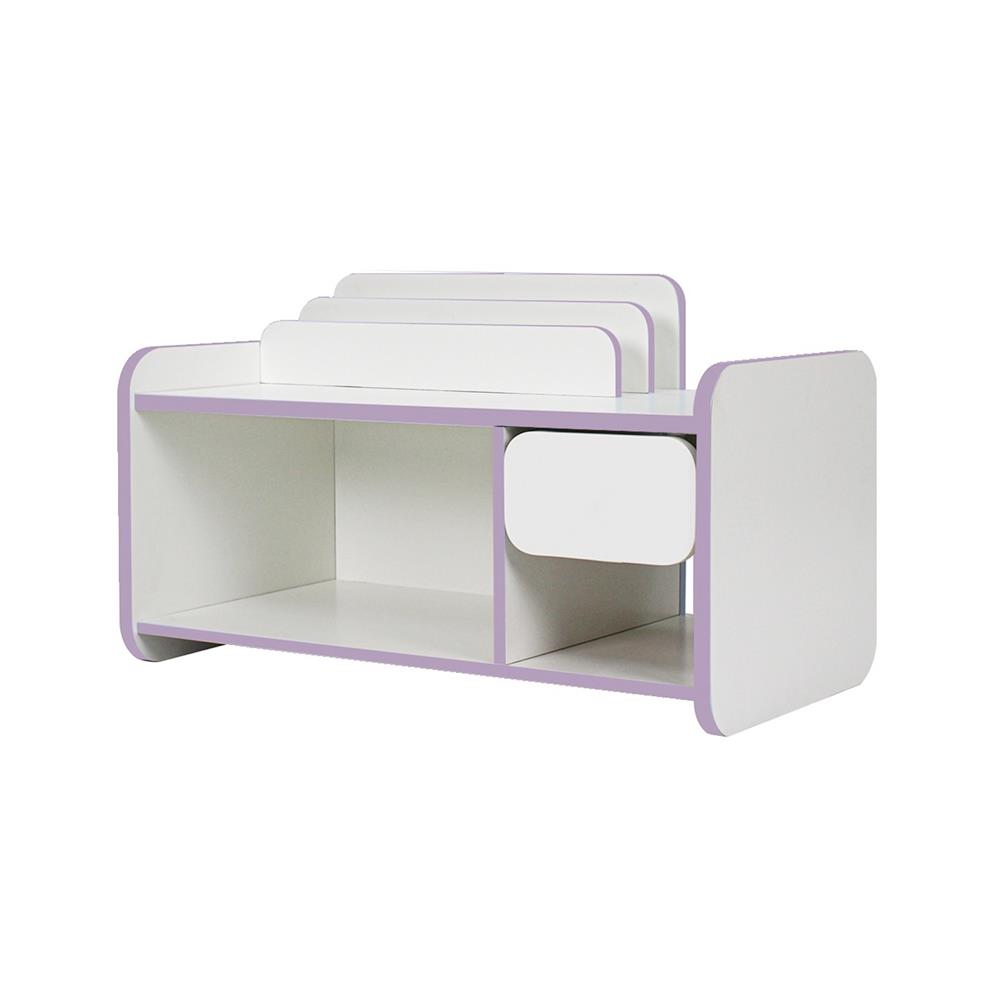 ชั้นวางหนังสือสำหรับเด็ก OYAKOO CARTER สีขาว/ชมพู