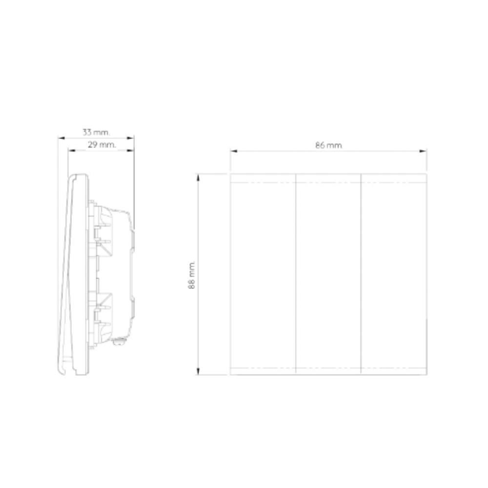 ชุดสวิตซ์ 1 ทาง 3 ช่อง SAHN D031-BL สีดำ