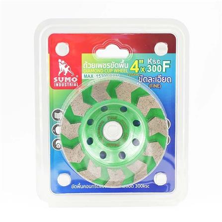 ถ้วยเพชรขัดพื้น ชนิดขัดละเอียด SUMO 300F 4 นิ้ว สีเขียว_2