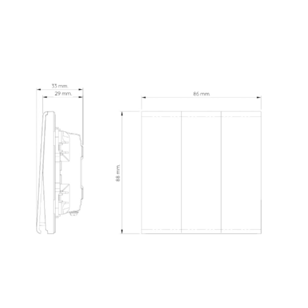 ชุดสวิตซ์ 2 ทาง 3 ช่อง SAHN D032-BL สีดำ