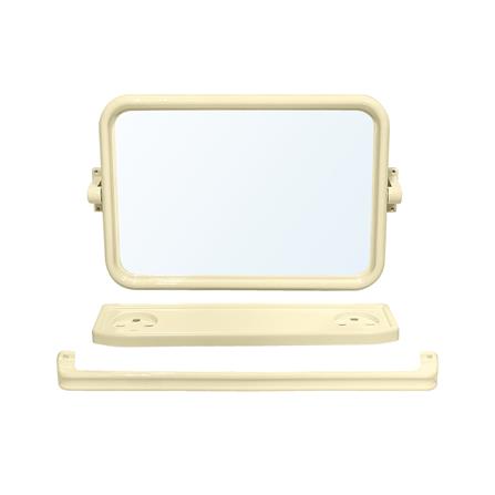 กระจกพลาสติก 3 ชิ้น BATH TIME 14926 เหลี่ยม สีเบจ_0