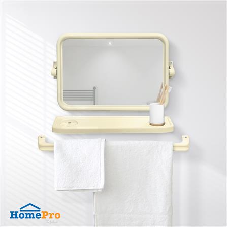 กระจกพลาสติก 3 ชิ้น BATH TIME 14926 เหลี่ยม สีเบจ_3