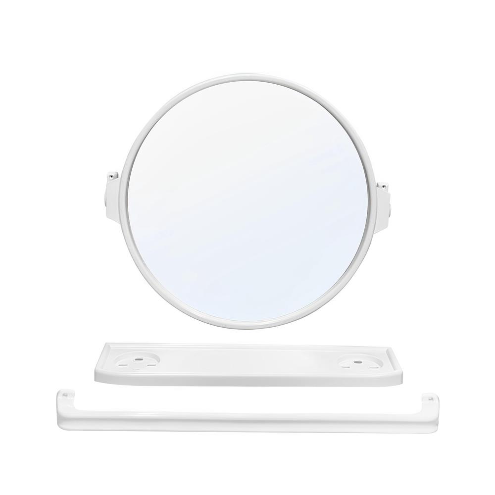 กระจกพลาสติก 3 ชิ้น BATH TIME 14916 กลม สีขาว