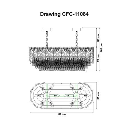 ไฟช่อ EVL CFC-11084 สีทอง/ใส 12 หัว_3