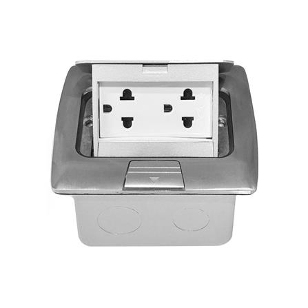 เต้ารับฝังพื้นสเตนเลส พร้อมเต้ารับคู่มีกราวด์ 3 ขา EAGLE EGP-18AM/P_0