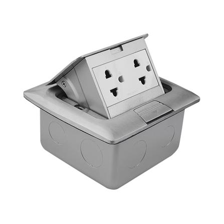 เต้ารับฝังพื้นสเตนเลส พร้อมเต้ารับคู่มีกราวด์ 3 ขา EAGLE EGP-18AM/P_2