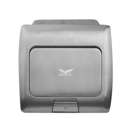 เต้ารับฝังพื้นสเตนเลส พร้อมเต้ารับคู่มีกราวด์ 3 ขา EAGLE EGP-18AM/P_3
