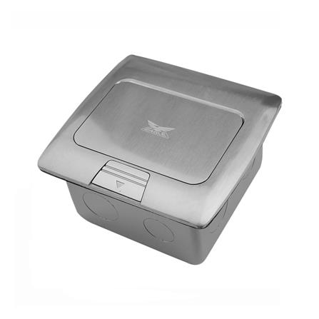 เต้ารับฝังพื้นสเตนเลส พร้อมเต้ารับคู่มีกราวด์ 3 ขา EAGLE EGP-18AM/P_5