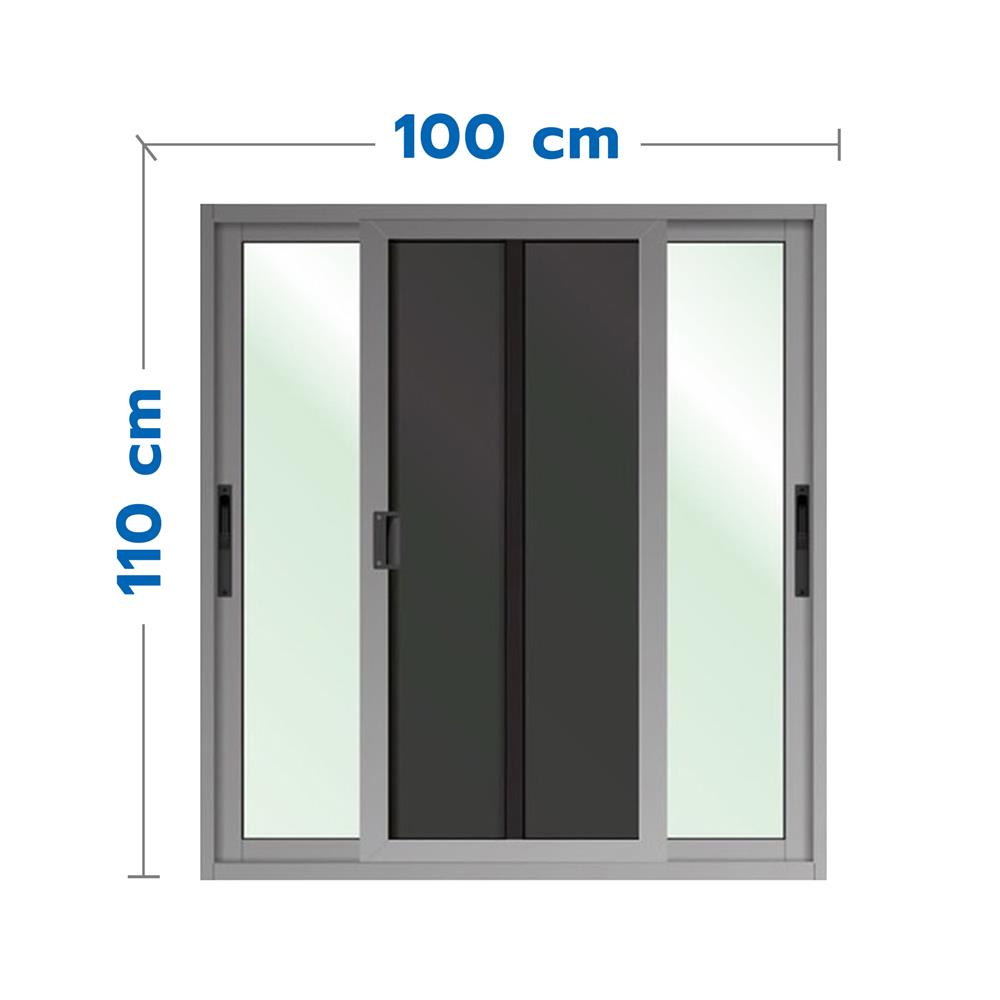 หน้าต่างบานเลื่อน อะลูมิเนียม S-S มุ้ง LYNN XPLUS 100X110 ซม. สีกราไฟท์