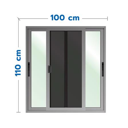 หน้าต่างบานเลื่อน อะลูมิเนียม S-S มุ้ง LYNN XPLUS 100X110 ซม. สีกราไฟท์_0