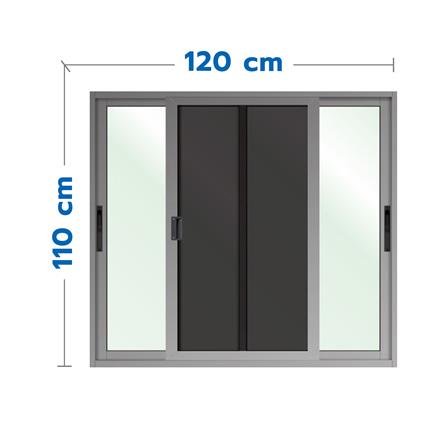 หน้าต่างบานเลื่อน อะลูมิเนียม S-S มุ้ง LYNN XPLUS 120X110 ซม. สีกราไฟท์