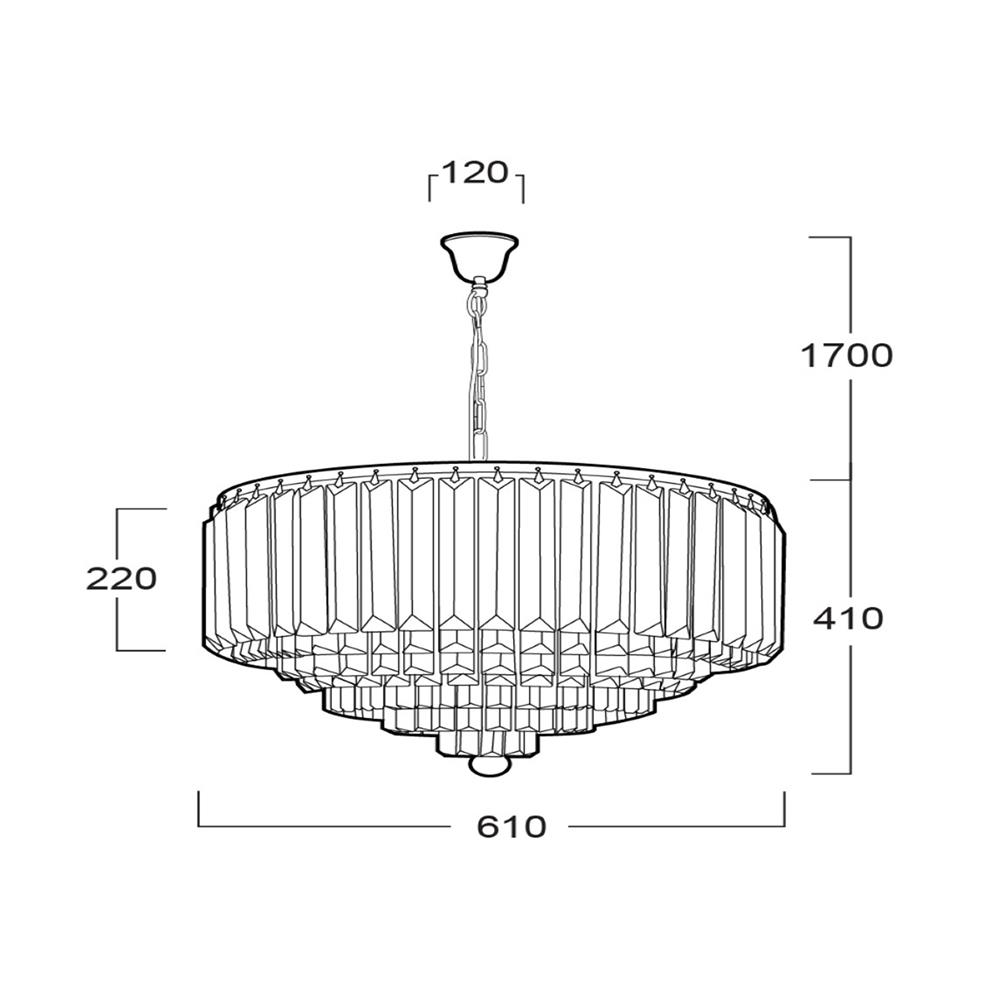 ไฟช่อ L&E 01-02749 สีใส/เงิน 12 หัว
