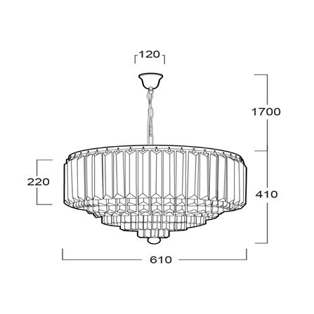 ไฟช่อ L&E 01-02749 สีใส/เงิน 12 หัว_4