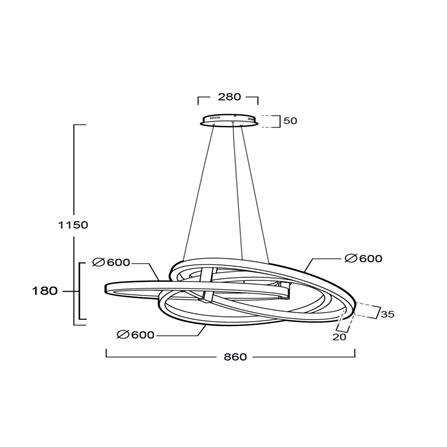 ไฟช่อ LED L&E 01-A0195 70 วัตต์ WARM WHITE สีทอง 1 หัว_3