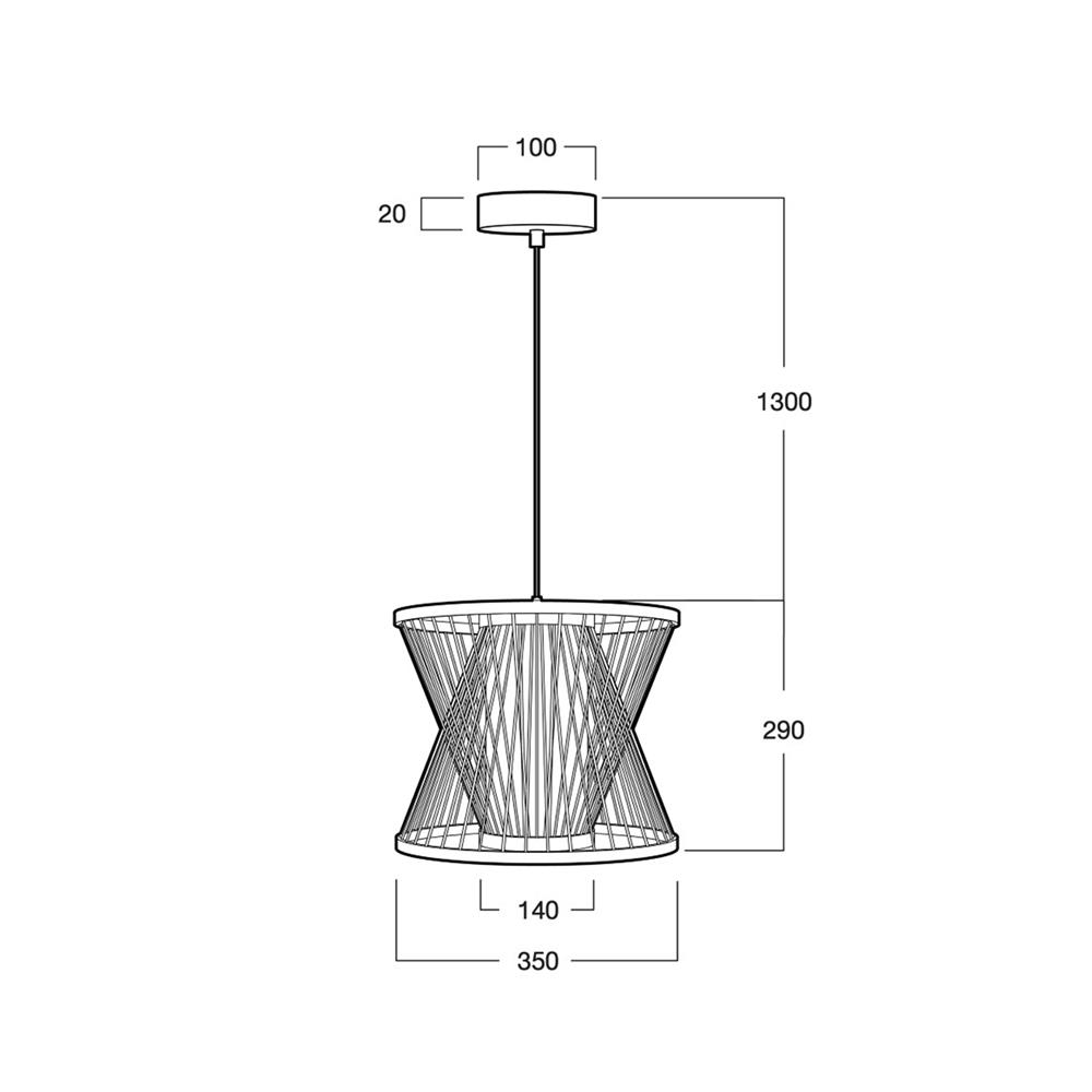 ไฟช่อ LUMAX 01-03076 สีน้ำตาล/ขาว/ดำ 1 หัว