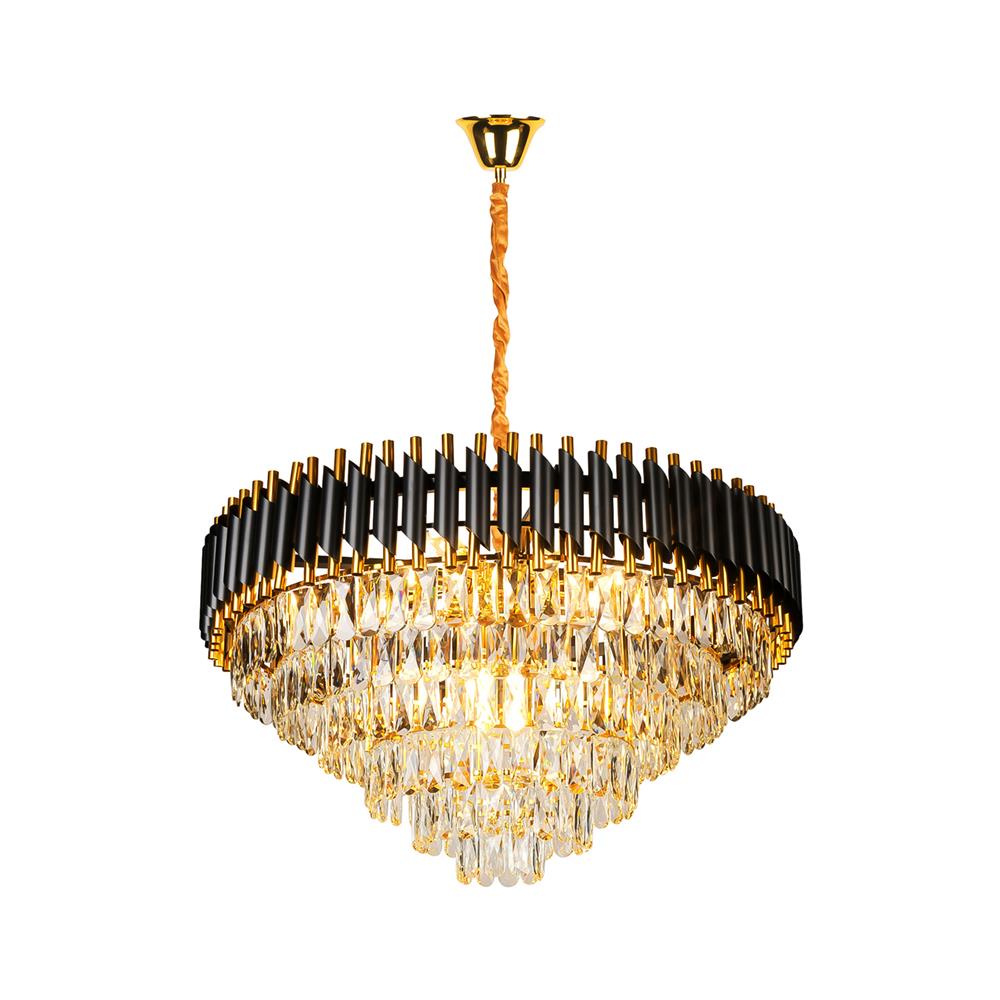 ไฟช่อ LUMAX 01-02993 สีดำ/ใส/ทอง 12 หัว