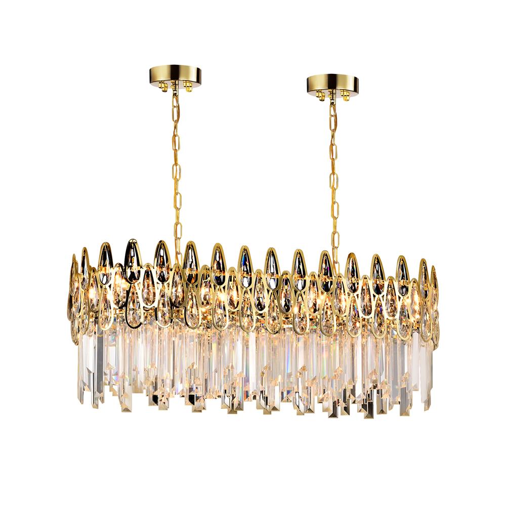 ไฟช่อ EVL CFC-11086 สีทอง/ใส 8 หัว