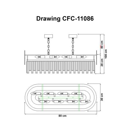 ไฟช่อ EVL CFC-11086 สีทอง/ใส 8 หัว_3