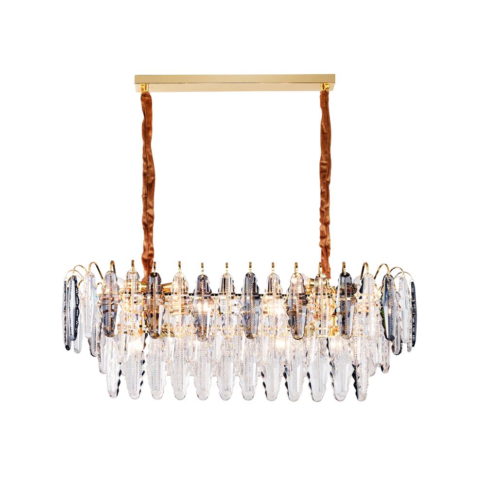 ไฟช่อ EVL CFC-11085 สีดำ/ใส/ทอง 14 หัว