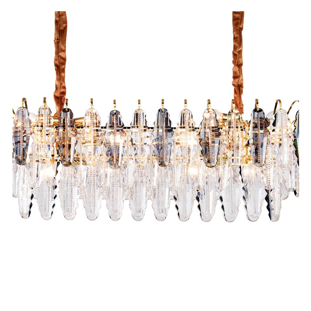 ไฟช่อ EVL CFC-11085 สีดำ/ใส/ทอง 14 หัว