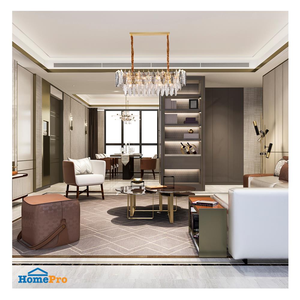 ไฟช่อ EVL CFC-11085 สีดำ/ใส/ทอง 14 หัว