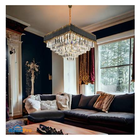 ไฟช่อ LUMAX 01-02994 สีดำ/ใส/ทอง 12 หัว_3