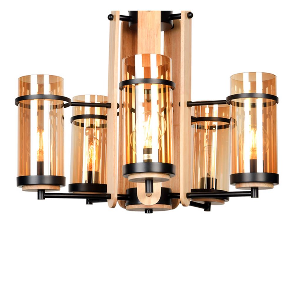 ไฟช่อ L&E 01-03069 สีน้ำตาล/ดำ 5 หัว