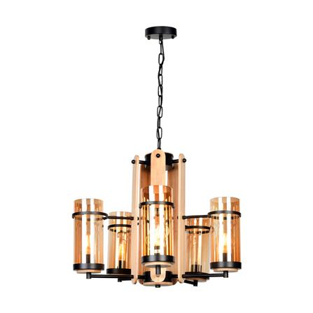 ไฟช่อ L&E 01-03069 สีน้ำตาล/ดำ 5 หัว_0