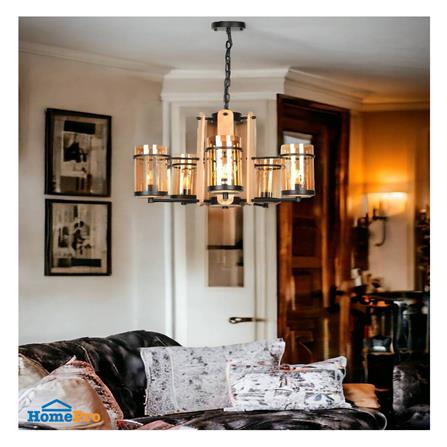 ไฟช่อ L&E 01-03069 สีน้ำตาล/ดำ 5 หัว_2