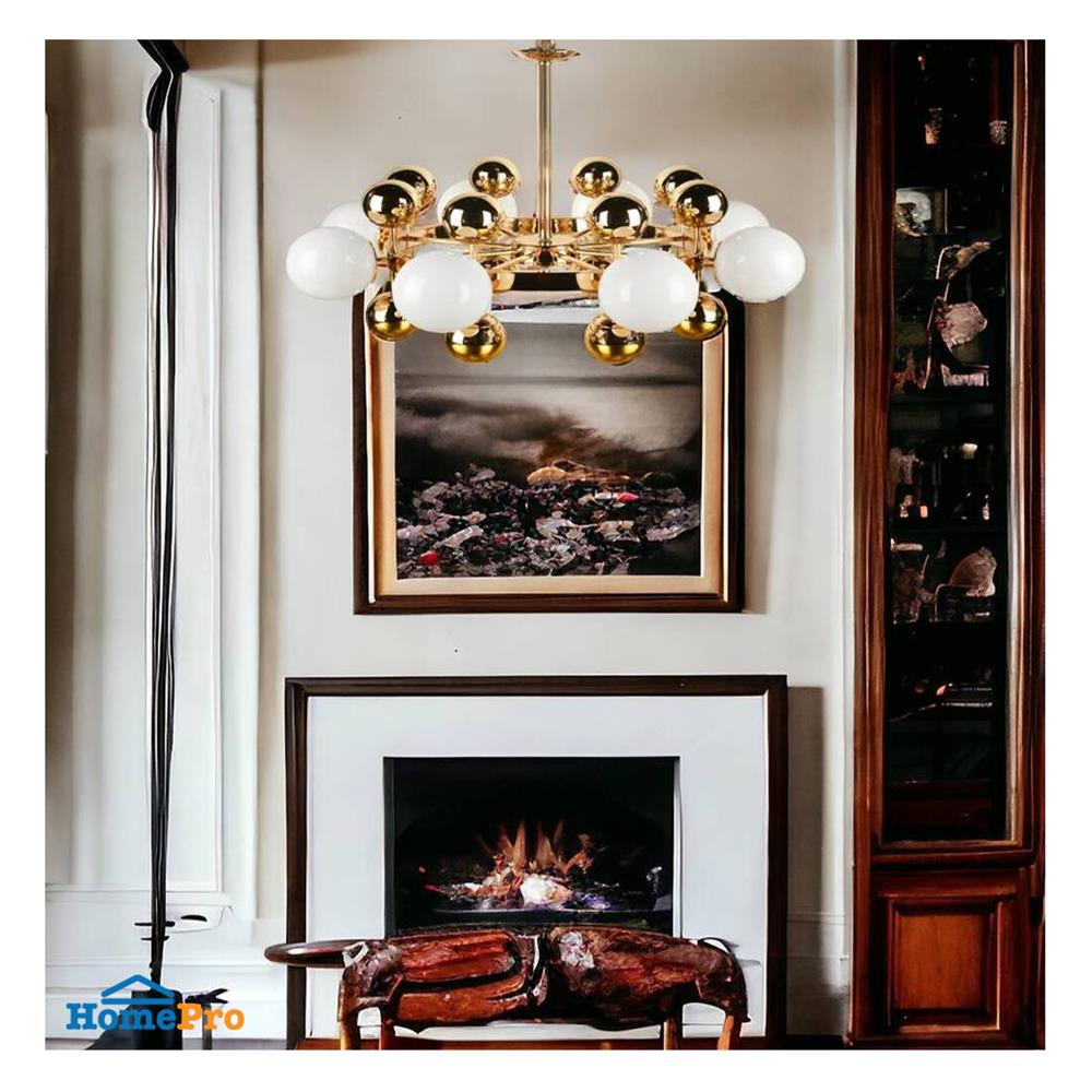 ไฟช่อ LUMAX 01-02858 สีทอง/ขาว 8 หัว