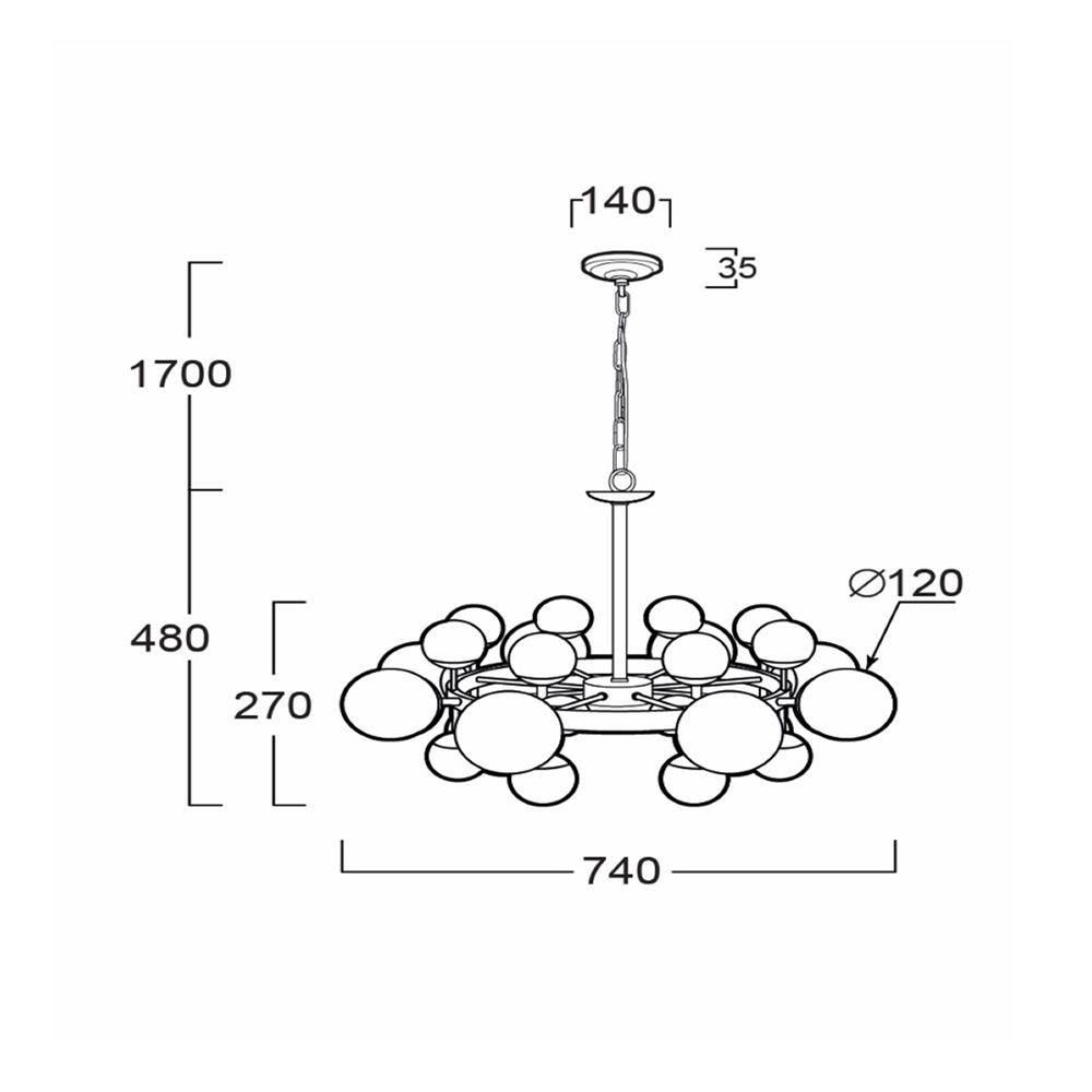 ไฟช่อ LUMAX 01-02858 สีทอง/ขาว 8 หัว