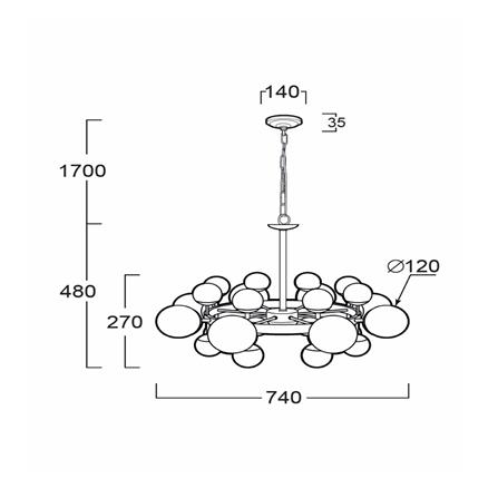 ไฟช่อ LUMAX 01-02858 สีทอง/ขาว 8 หัว_3