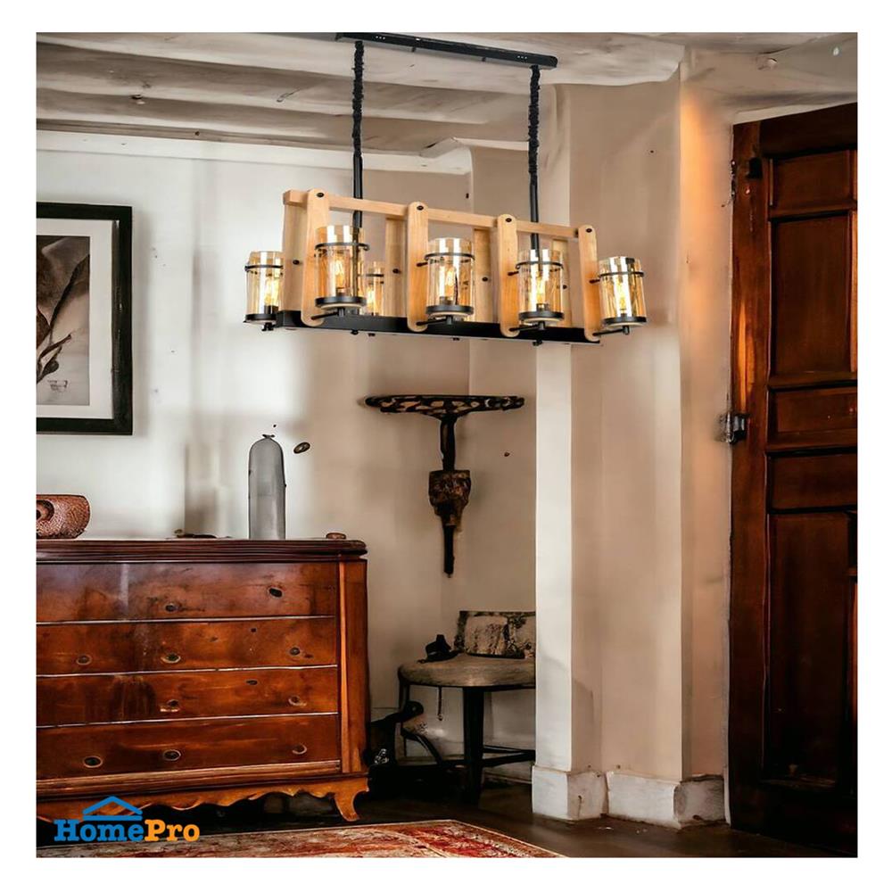 ไฟช่อ L&E 01-03068 สีน้ำตาล/ดำ 8 หัว