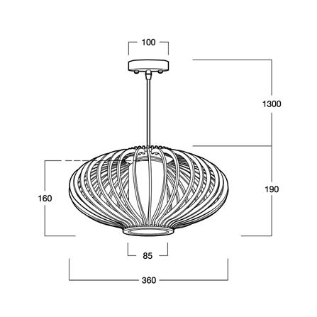ไฟช่อ LUMAX 01-02976 สีน้ำตาล/ขาว 1 หัว_3