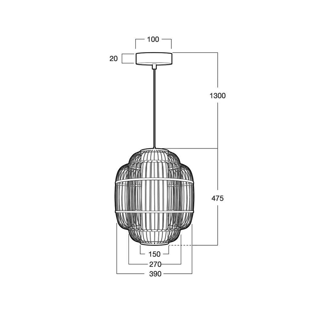 ไฟช่อ LUMAX 01-03075 สีน้ำตาล/ขาว/ดำ 1 หัว