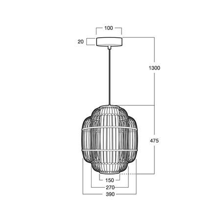 ไฟช่อ LUMAX 01-03075 สีน้ำตาล/ขาว/ดำ 1 หัว_3
