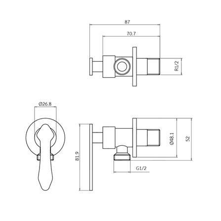 วาล์วฝักบัว 1 ทาง WS WS-2210 สเตนเลส_3