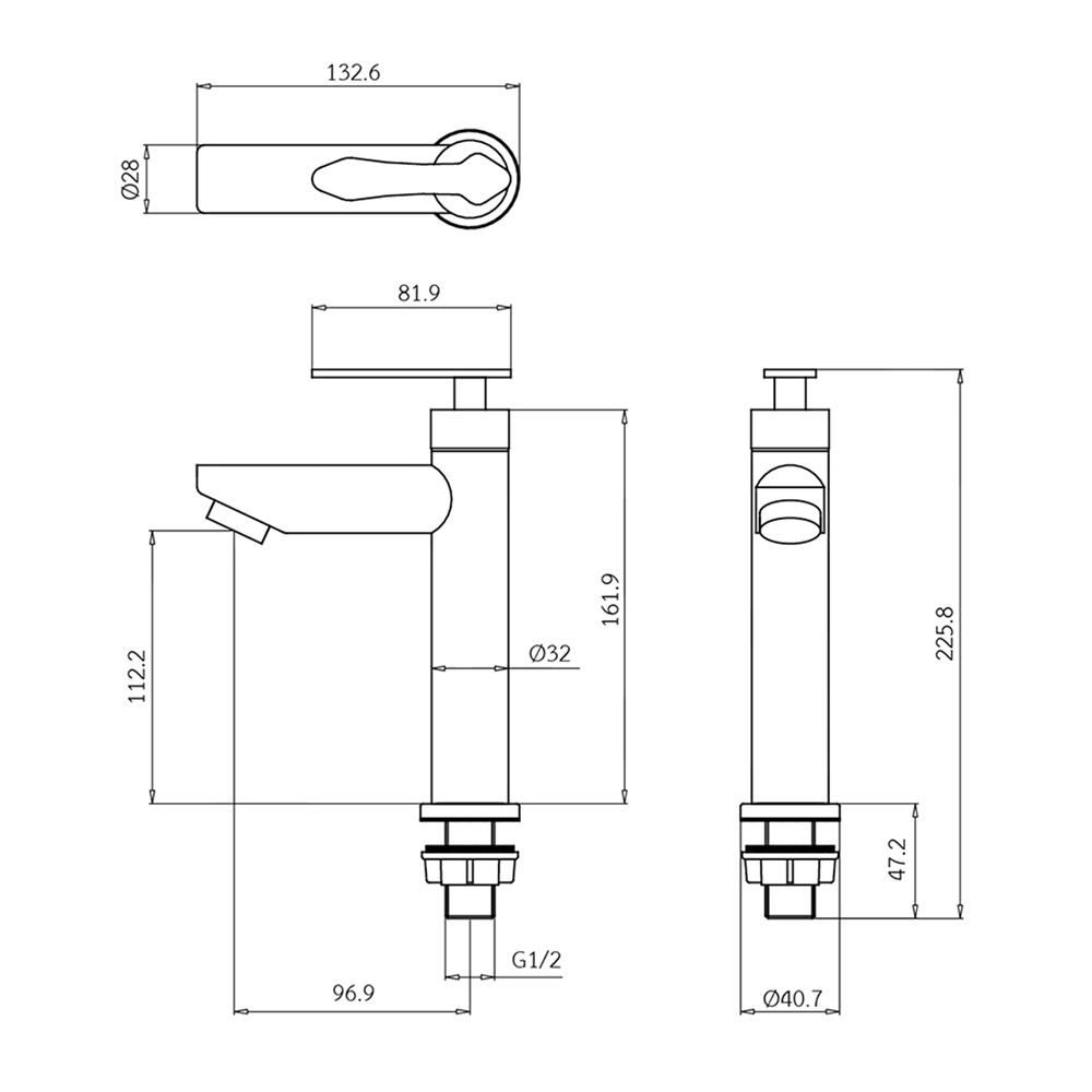 ก๊อกอ่างล้างหน้าเดี่ยว WS WS-2201M สีเงิน