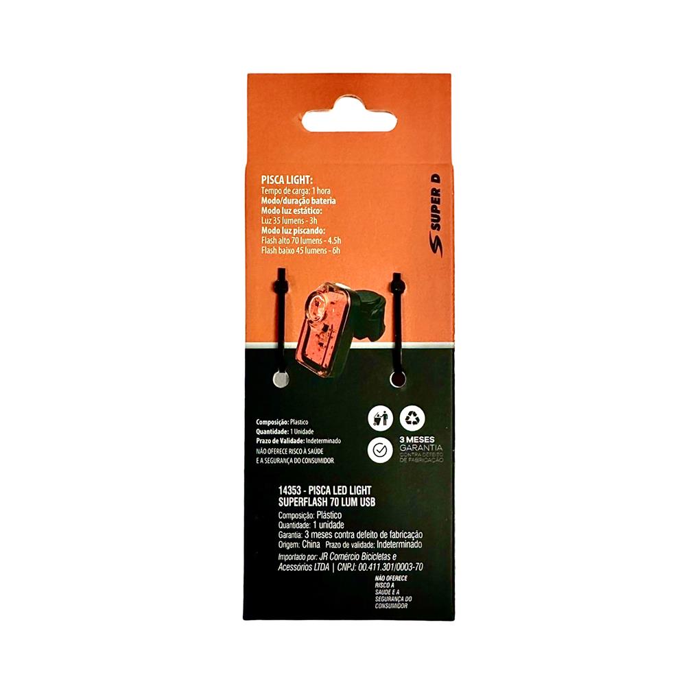 ไฟท้ายจักรยาน SUPER D S2102 สีแดง