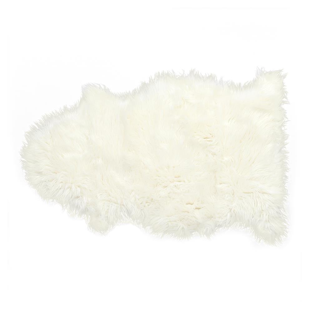 พรมขนแกะเทียม BENETTA ALICIA 60X90 ซม. สีขาว_1