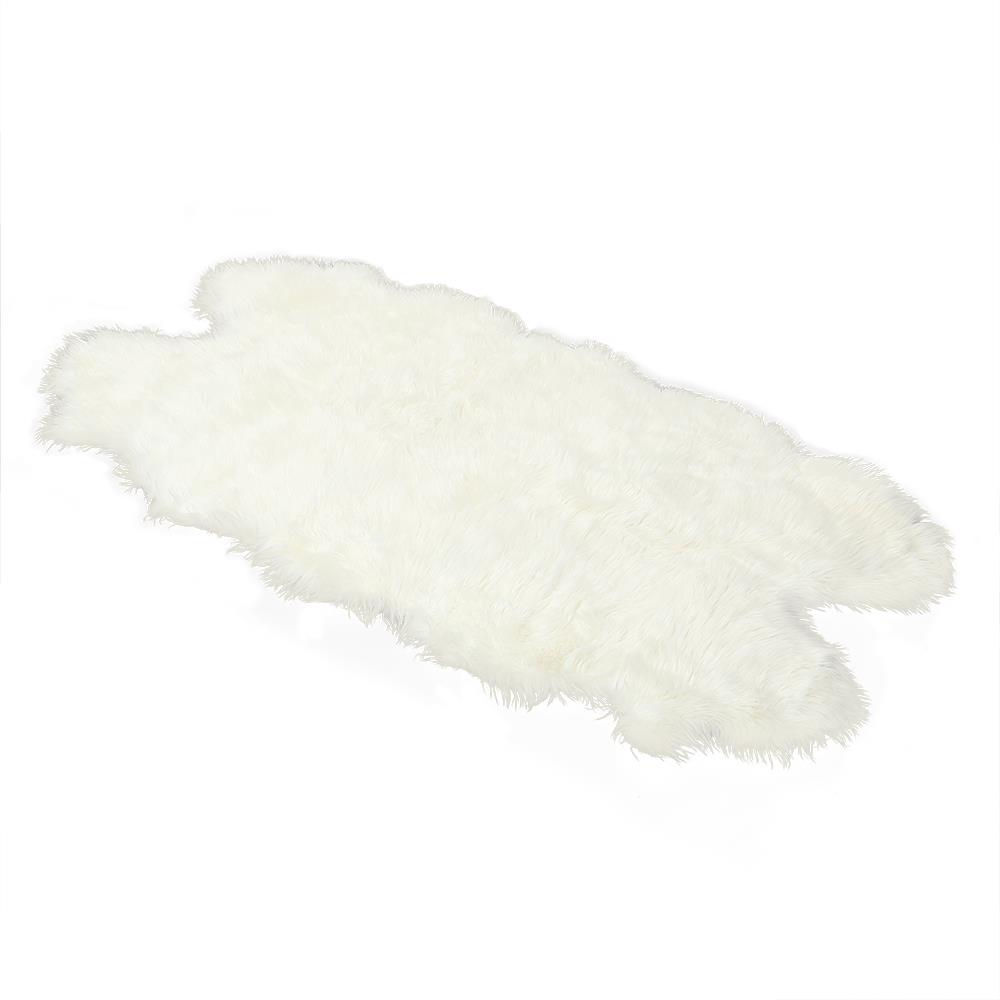 พรมขนแกะเทียม BENETTA ALICIA 100X180 ซม. สีขาว